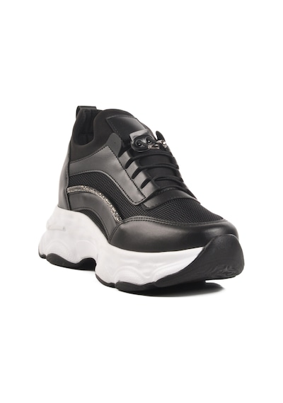 Siyah Yüksek Taban Kadın Sneaker 6064 Z Siyah