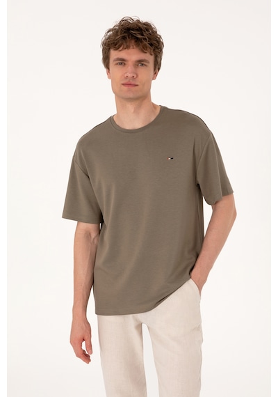 U.S. Polo Assn. Erkek Comfort Fit Bisiklet Yaka Vizon Tişört 50307322-VR052