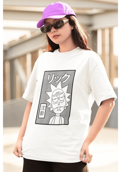 Rick Sanchez Tasarım Beyaz Tişört Beyaz