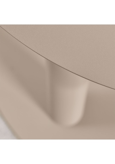 Paledin Design Magna Yan Sehpa Modern Yuvarlak Çelik Koltuk Yanı Sehpası Granit Grisi 40x40x50 Cm Kahverengi