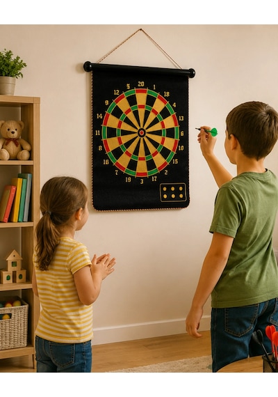 Mey İthalat Güvenli Manyetik Dart Seti 6 Dart Oklu Eğlenceli Hedef Oyunu
