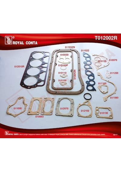 Royal T012002r Motor Takım Conta Süper Keçesiz Murat 131 Doğan Kartal Şahin 1600 1 Takım