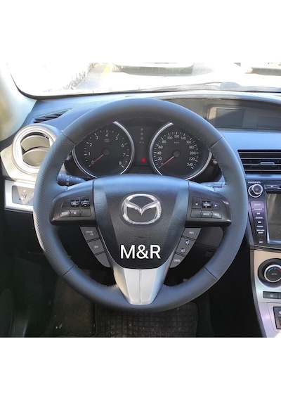 Mazda 3 Kaplama Deri Direksiyon Kılıfı Siyah