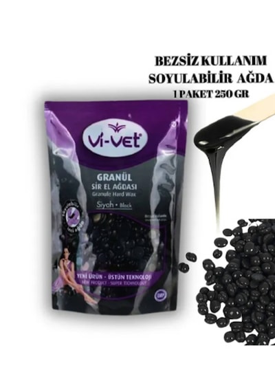 Vivet Soyulabilir Granül Sir Ağda Boncuk Black Bezsiz Kullanım