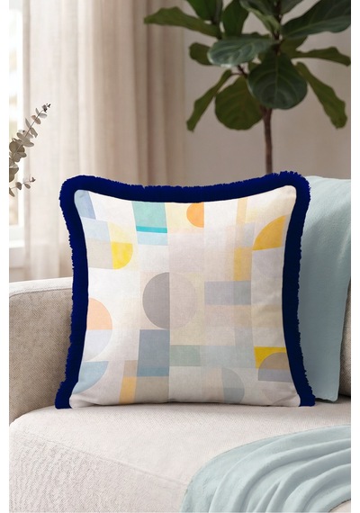 Geometrik Soyut Desenli Saçaklı Yastık Kılıfı - Renk Bloklu Bohem Lacivert Püsküllü Kırlent Kılıfı Derin Lagün Opal Geometrik Soyut Desenli Saçaklı Yastık Kılıfı - Renk Bloklu Bohem Lacivert Püsküllü Kırlent Kılıfı Derin Lagün Opal
