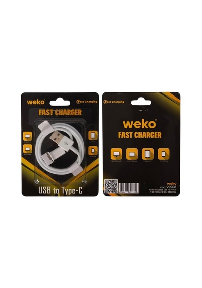 Weko Wk-29908 Beyaz 1 Metre Usb To Type-c Şarj - Data Aktarım Kablosu Standart