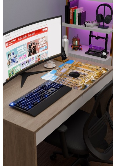 Roma İtalya V5 48x40 Xl Gaming Kauçuk Kaymaz Taban Mouse Pad Fare Altlığı
