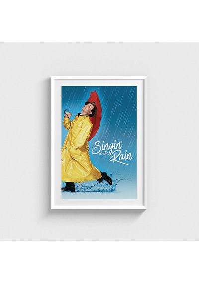 Singin İn The Rain 1952 Film Posteri Tablo Çerçeveli Poster Duvar Dekorasyonu Beyaz Çerçeveli Tablo Beyaz Çerçeveli Tablo Dn11d342beyaz
