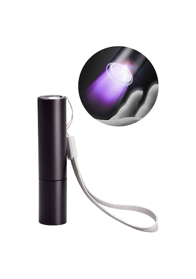 Plentiful Oje Kurutucu Para Kontol Mini Cep Boy Usb İle Şarj Olan Led Uv Mor Işık El Feneri