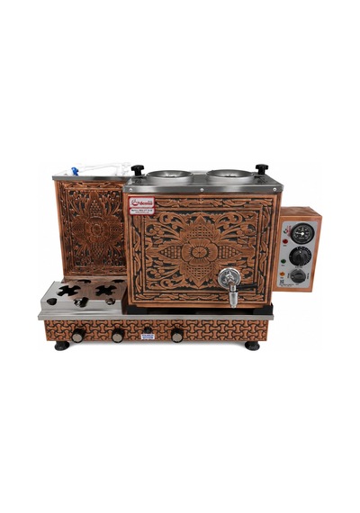 Demsu Plus 2 Demlikli Elektrik + Gazlı Full Otomatik Çay Kazanı - Çiçek Desen