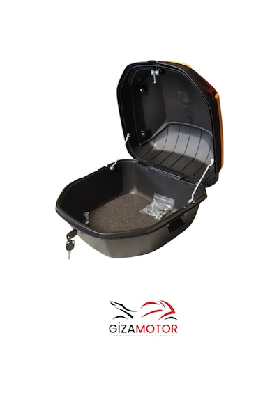 Işıklı Sırt Dayamalı Motosiklet Çantası Kırmızı 33lt