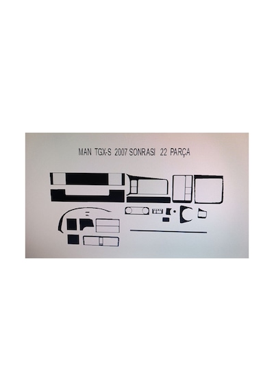 Man Tgx 2007 22 Parça Torpido Kaplama Renk Karbon