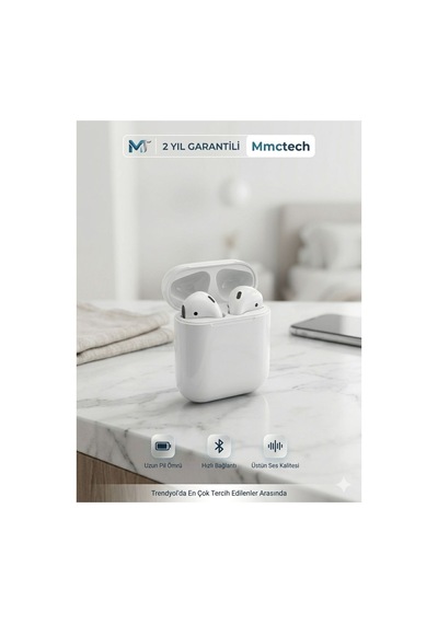 Beyaz 2.nesil Ios Android Uyumlu Kablosuz Bluetooth Kulaklık Beyaz - 314820378