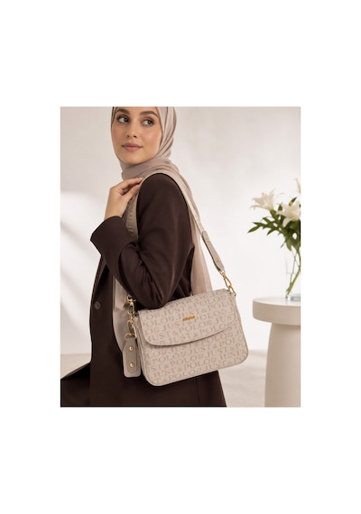 Just Polo Yeni Sezon Kolon Askılı 4 Bölmeli Kadın Çantası 25x15cm Bej