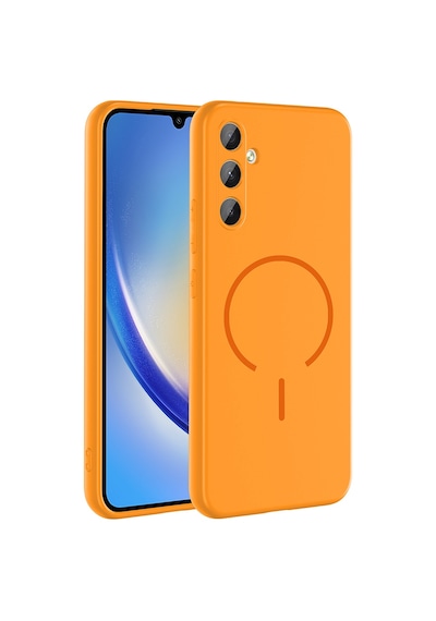 Samsung Uyumlu Galaxy A24 Kılıf Magsafe Destekli Kamera Korumalı Yumuşak Silikon Systemcom Kahverengi