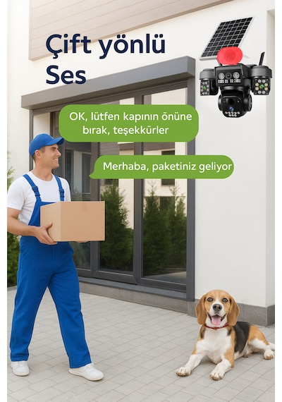 Wifi 3 Kameralı Kablosuz Solar Panelli Gece Görüşlü Güvenlik Kamerası Wifi 3 Kameralı Kablosuz Solar Panelli Gece Görüşlü Güvenlik Kamerası