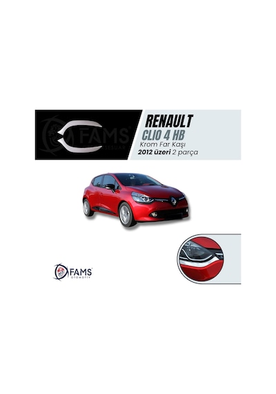 Renault Clio 4 Hb Krom Far Çerçevesi 2 Prç. 2012-2016 P.Çelik