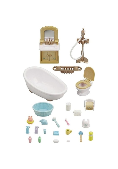 5286 Sylvanian Families, Banyo Seti, 20 Parça ,+3 Yaş, Figürler Ayrı Satılır.