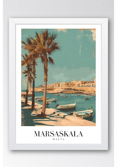 Marsaskala Malta Vintage Seyahat Posteri Çerçeveli Tablo - Premium Akdeniz Sahil Elit Duvar Dekoru Beyaz Marsaskala Malta Vintage Seyahat Posteri Çerçeveli Tablo - Premium Akdeniz Sahil Elit Duvar Dekoru Beyaz