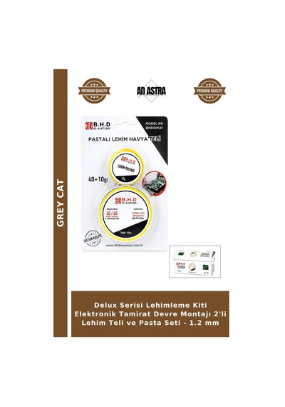 Delux Serisi Lehimleme Kiti Elektronik Tamirat Devre Montajı 2'li Lehim Teli Ve Pasta Seti - 1.2 Mm