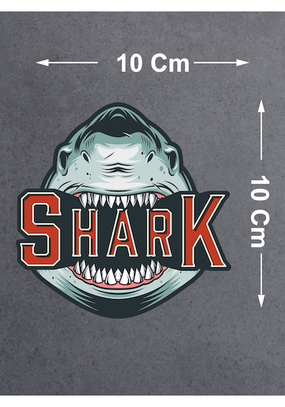 Köpek Balığı Shark Sticker - Araba Oto Motosiklet Karavan Sticker - 00030 10X10 Cm