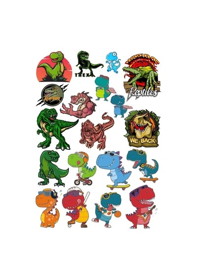 Dinozor Sticker Set 13 16 Parça Telefon, Tablet, Defter, Laptop Sticker
