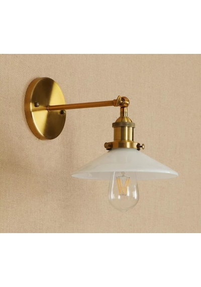 Mylights Retro Rustik Eskitme Gövdde Beyaz Metal Başlık Duvar Apl Beyaz