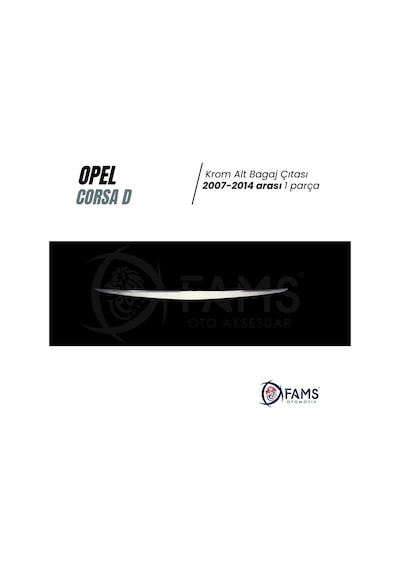 Opel Corsa D Krom Bagaj Alt Çıtası 2007-2014 Arası P.Çelik