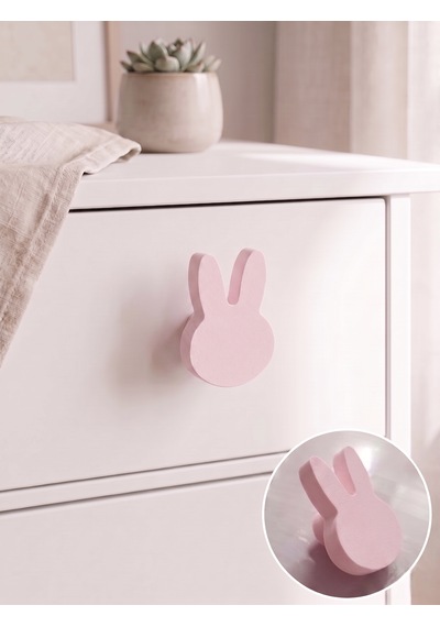 Tatlı Tavşan Dolap Kulpu - Salon ,mutfak, Cocuk Odası Kulp - Tekli Açık Pembe Tatlı Tavşan Dolap Kulpu - Salon ,mutfak, Cocuk Odası Kulp - Tekli Açık Pembe