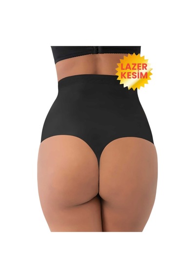 Uniquetrenders Kadın Lazer Kesim Ve Toparlayıcı String Korse Siyah