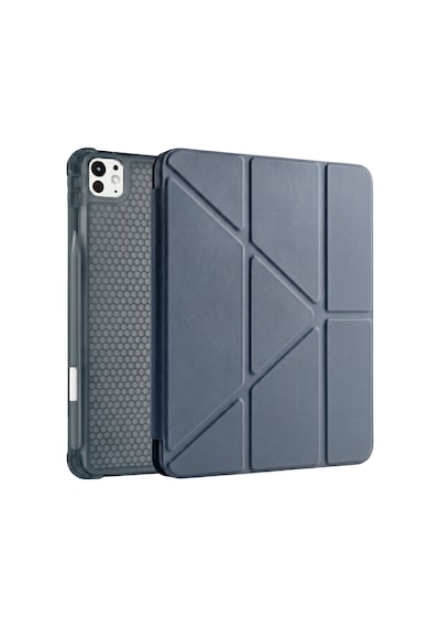 Ps Apple Uyumlu iPad Pro 11 İnç M5 / M4 Tri Folding Standlı Kılıf - Gri Kapaklı Kılıf