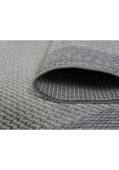 Derin Sisal Gri Bordürlü Açık Gri Jüt Sisal Dekoratif Kaymaz Taban Yıkanabilir Halı St08-1046 Renkli
