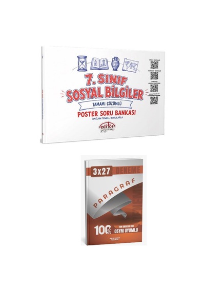 Editör 2027 7. Sınıf Sosyal Bilgiler Poster Soru Bankası Çözümlü+ Anla Kazan Paragraf