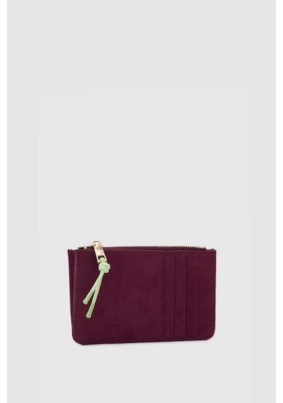 Shule Bags Lume Süet Kadın Kartlık Bordo