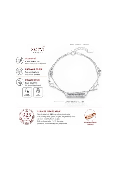 Servi 925 Ayar Gümüş Lumineux Bileklik-6