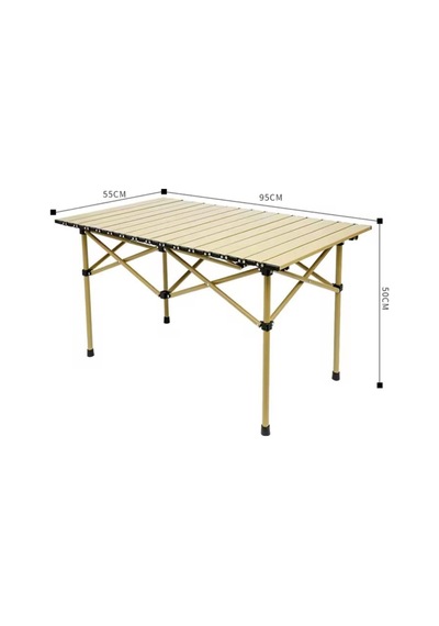 Büyük Boy Gold Full Alüminyum Katlanır Kamp Masası Piknik Seti Çanta Tipi Balkon Bahçe Mutfak Masası Genel