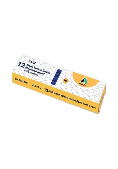 Adel Basic Köşeli Silgili Kurşun Kalem Hb 2062045000 12 Li 1 Pak