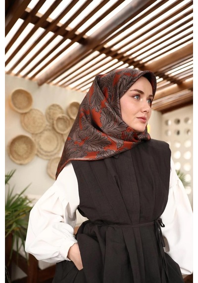 Silk Home Twill İpek Eşarp - 11468-23 Kiremit