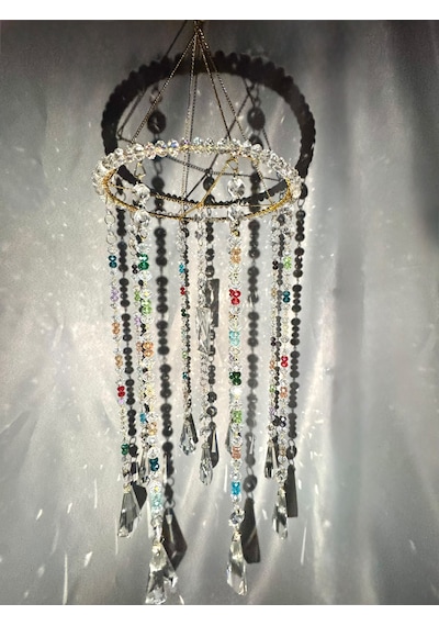 Kristal Güneş Yakalayıcı Suncatcher - Renkli Işık Yansımalı Dekoratif Pencere Süsü Ve Avize Tek Parça