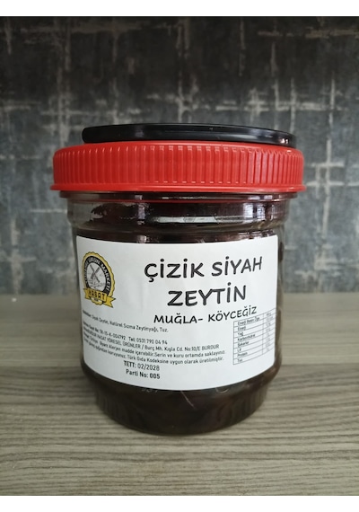 500 Gr Köyceğiz Ev Yapımı Zeytinyağlı Çizik Siyah Zeytin Aralık 2025 Mahsulü