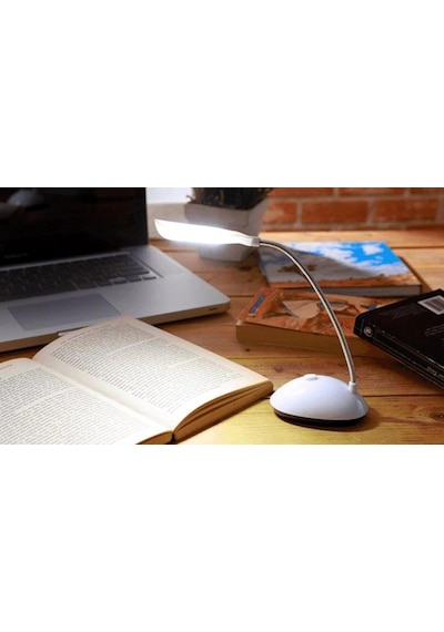 Masa Lambası Spiral Led Kitap Okuma Işığı Pilli Model Led Lamba Açık Mavi