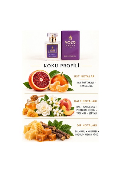 Your Prose K106 Bal Akoru, Gardenya Ve Paçuli Notalı Tatlı Çiçeksi Kadın Parfümü Edp 50 Ml - 8690352000012yp106
