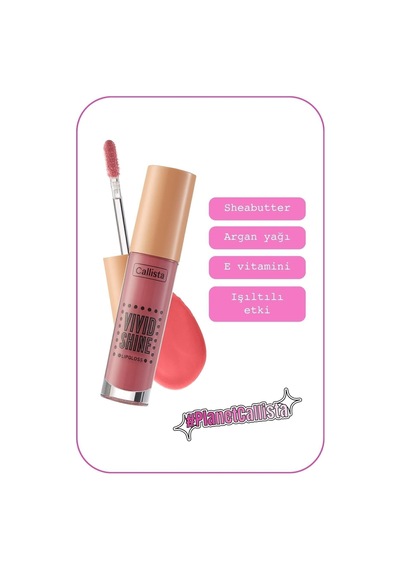 Callista Vivid Shine Lipgloss Nemlendirici Işıltılı Dudak Parlatıcısı - 103 Sugarland Berry - Pembe