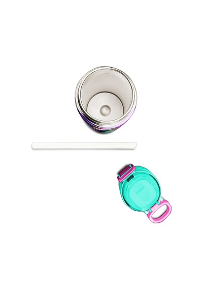 Coral High Kids Pembe Su Yeşili Unicorn Desenli Pipetli Ve Direkt İçim Çelik Termos 500 Ml 31959 Su Yeşili