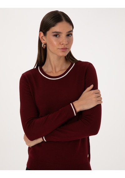 Pierre Cardin Kadın Vişne Kazak /triko 50315910-vr223 Vişne