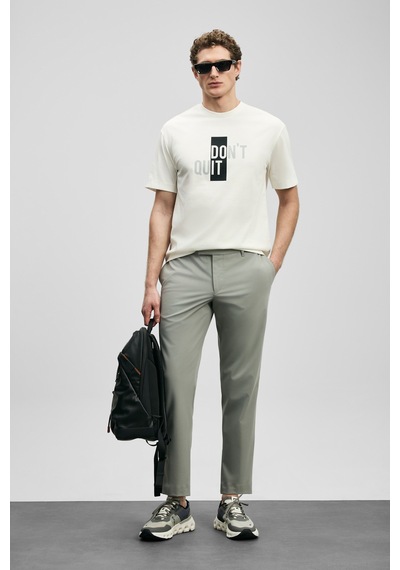 Lufian Carl Modern Grafik T- Shirt Kırık Beyaz Kırık Beyaz 111020285100510