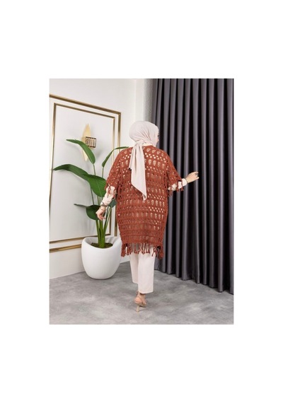 Hira Life Fashion Kadın Mevsimlik Saçaklı Ve Ajurlu Pamuk Triko Hırka Kahverengi Kahverengi Hira Life Fashion Kadın Mevsimlik Saçaklı Ve Ajurlu Pamuk Triko Hırka Kahverengi Kahverengi