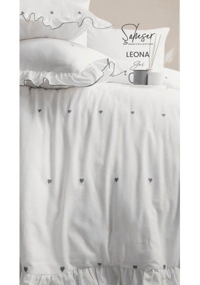 Şaheser Home Collection Jakarlı Nev Takımı Çift Kişilik Leona Gri