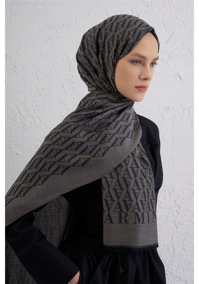 Armine Monogram Desen Edition Şal Gri