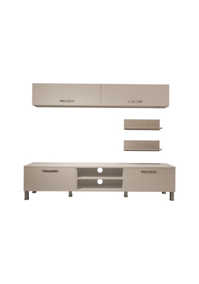 Decoraktiv Eko 5 Mdf Dvd Krom Ayaklı Tv Ünitesi Tv Sehpası Beyaz